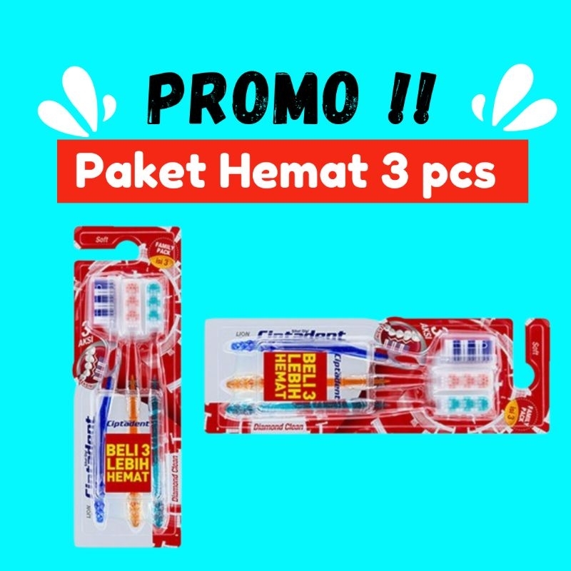 Sikat Gigi Ciptadent Isi 3 Sikat Gigi Ciptadent Soft Isi 3 Sikat Gigi Ciptadent Crystal Clean Sikat 