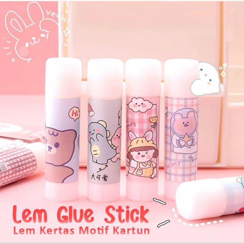 

Lem Pelekat Kertas Glue Stick Lem Buku Kertas Stik Padat Anak Motif Lucu