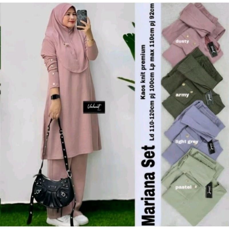 MARIANA SET LONG TUNIK TERBARU SET HIJAB