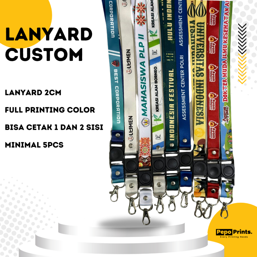 

Pepo - Lanyard TALI Custom Full Printing 1-2 HARI BERES
