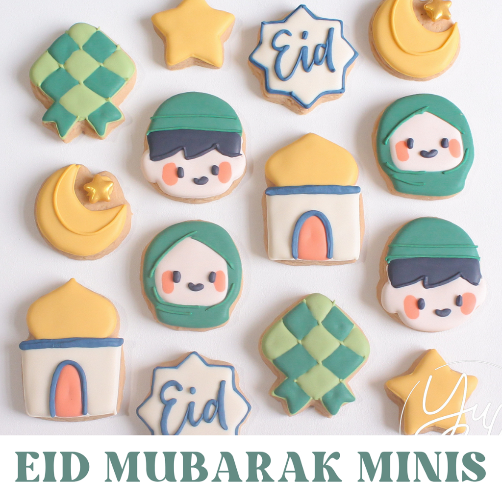 

Eid Mubarak Minis (Ramadan / Lebaran Collection) – Sugar Cookies / Decorated Cookies / Kukis Hias