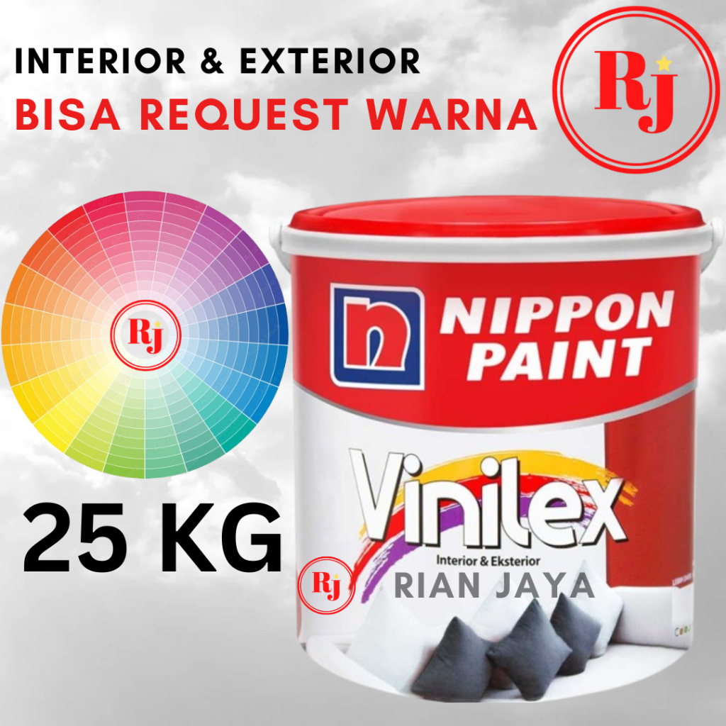 CAT TEMBOK INTERIOR EKSTERIOR VINILEX 25 KG / 1 PAIL / NIPPON PAINT TINTING / CUSTOM / CAT DINDING