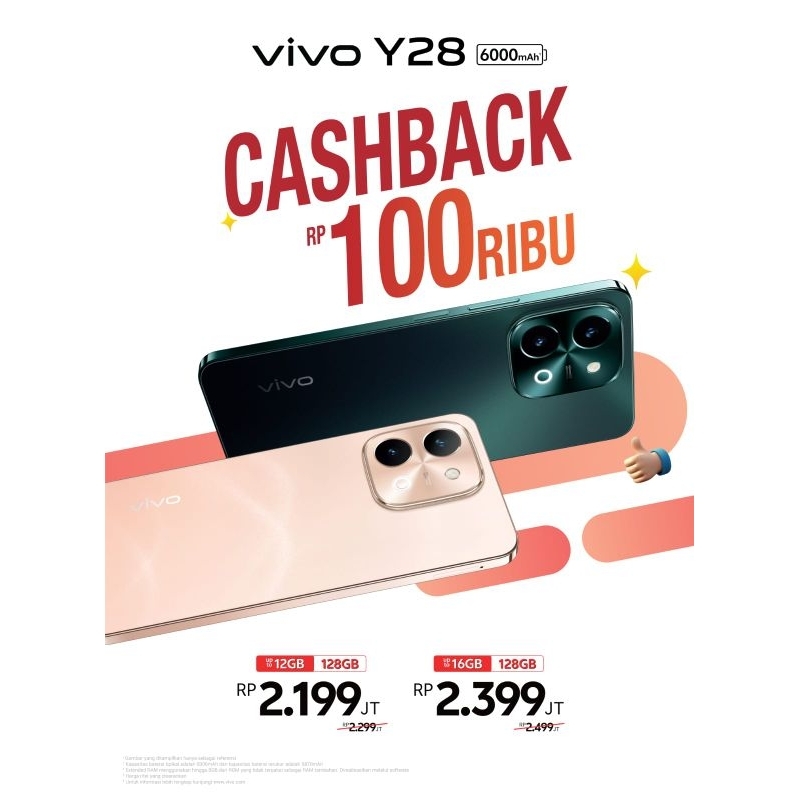 VIVO Y28 NFC 8/256 Y28 8/128 VIVO Y 28 RAM 8+8GB ROM 128 ~ 256GB FAST CHARGING 44W BATERAI 6000MAH