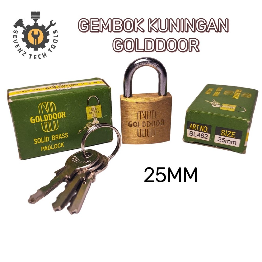 GEMBOK KUNINGAN 25MM GOLDDOOR ASLI 100%KUNINGAN GEMBOK SERBAGUNA KUNINGAN 25MM