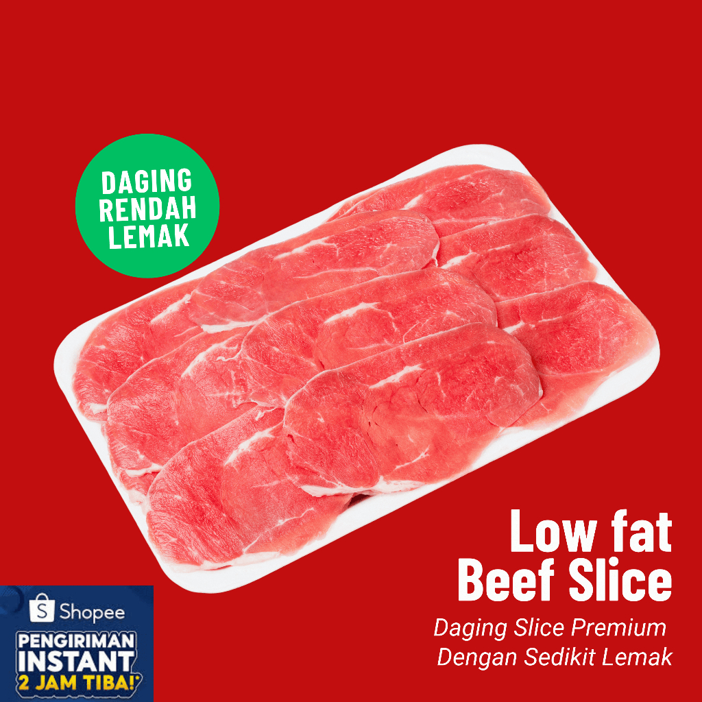 

Daging Sapi Beef Slice Fresh Low Fat Rendah Lemak 250gram