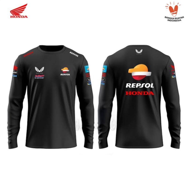 Tshirt Baju Kaos Lengan Panjang Team Repsol Honda MotoGP