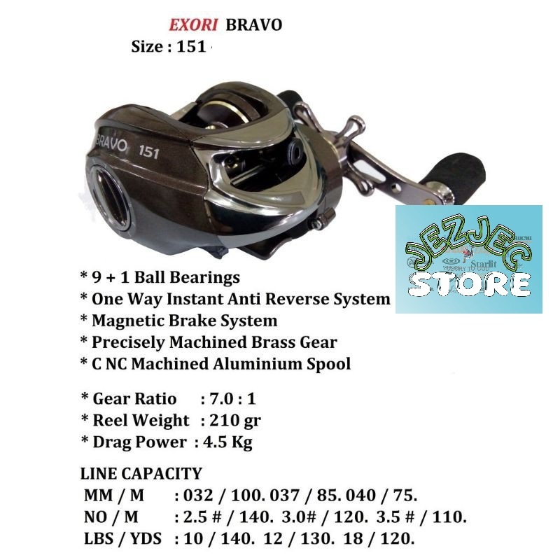 REEL BAITCASTING EXORI BRAVO | REEL BC EXORI | REEL MURAH BERKUALITAS