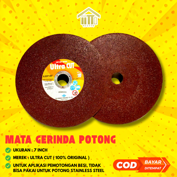 BATU MATA GERINDA POTONG 7 INCH X 3 MM ULTRA CUT CUTTING WHEEL ORI / BATU MATA GERINDA POTONG BESI C