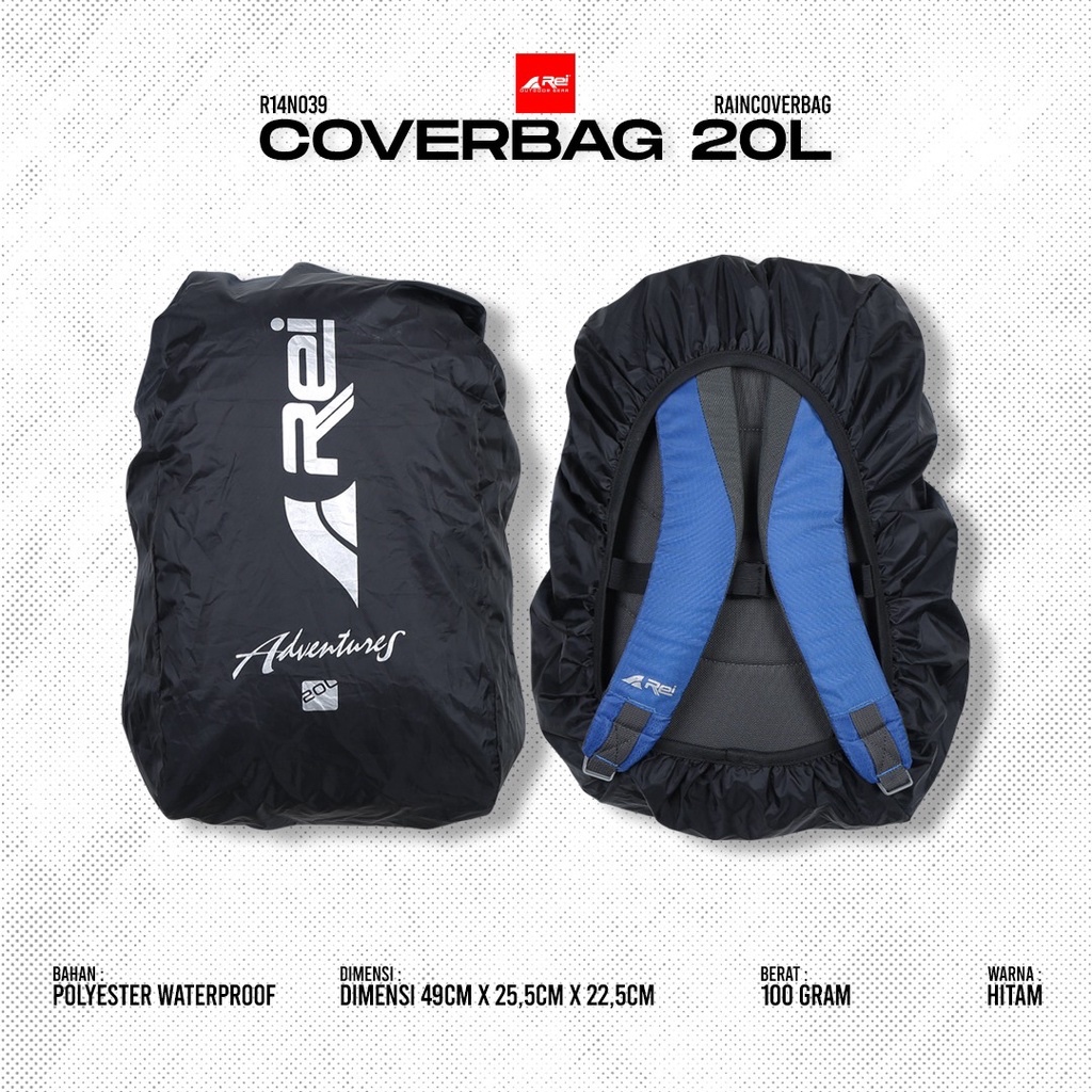 Rain Cover Tas 20 liter Rei Cover Bag 20L - Cover Ransel 20 liter Penutup Tas Waterproof