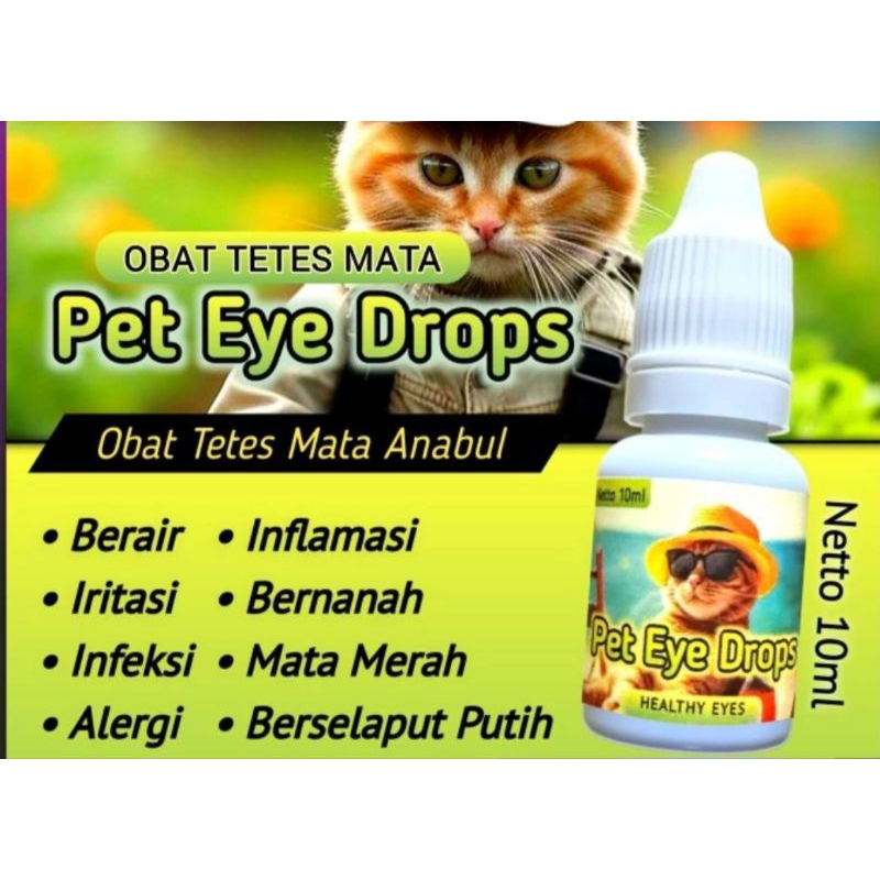 Obat Tetes Mata Kucing Pet Eye Drops | Obat Sakit Mata Kucing  Berair Inflamasi Bernanah Infeksi ale