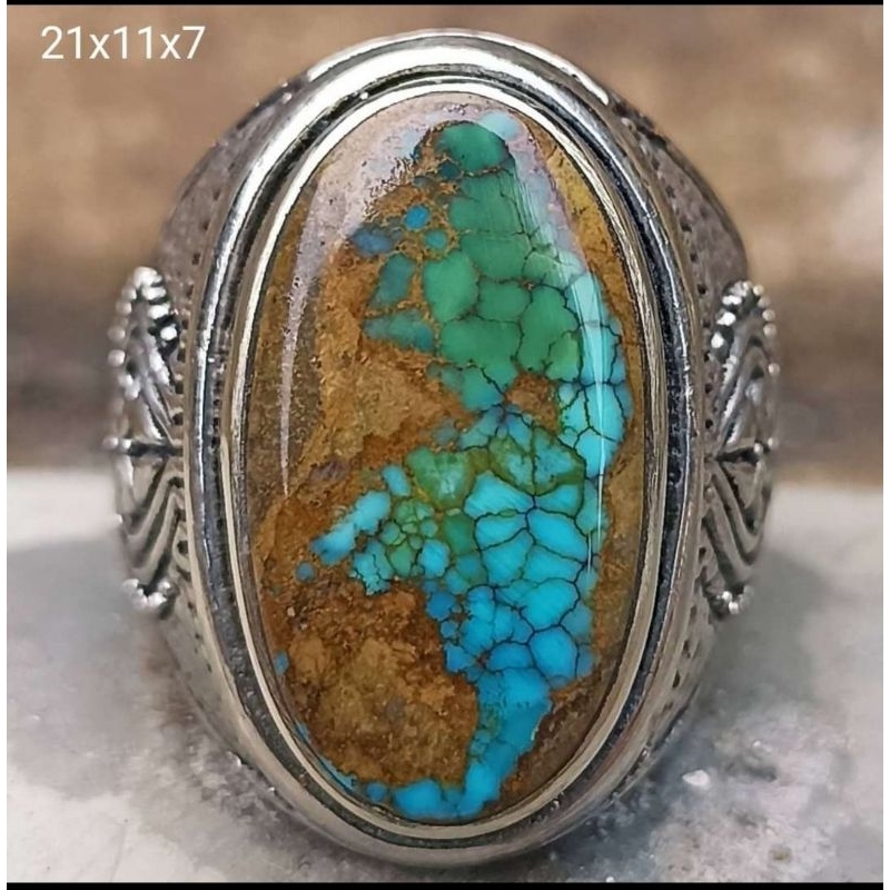 

Natural Pirus Persia Dwi Warna Hijau Biru Top HQ