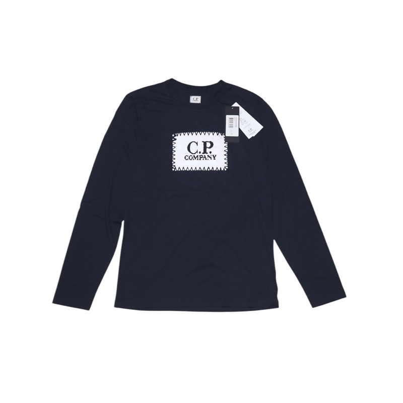 CP Company Long Sleeve Patch Logo T-Shirt navy