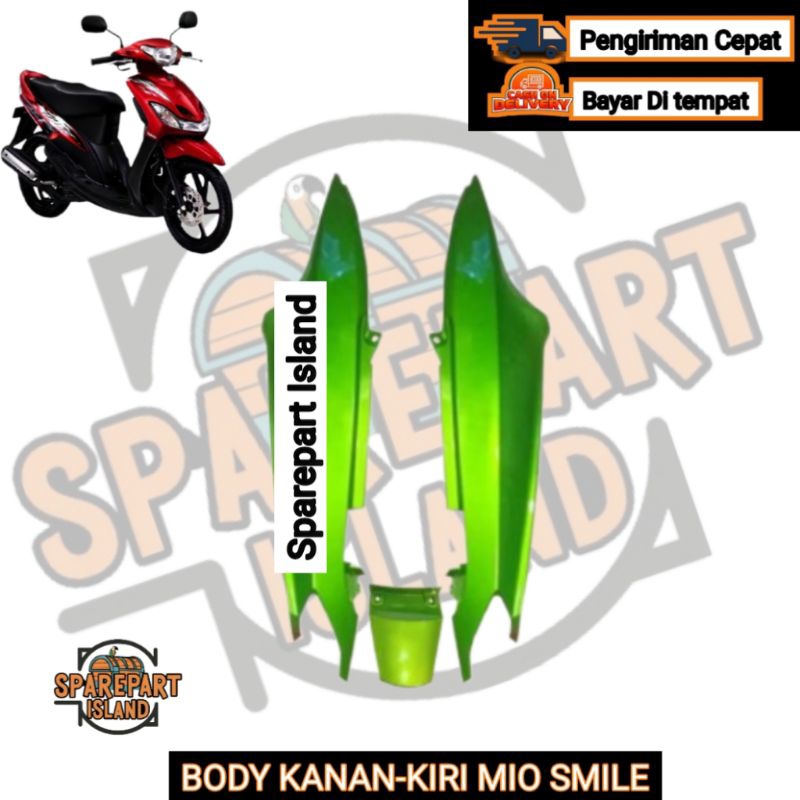 COVER BODY SAMPING KANAN-KIRI MIO SMILE WARNA HIJAU - BODY MIO SMILE HIJAU