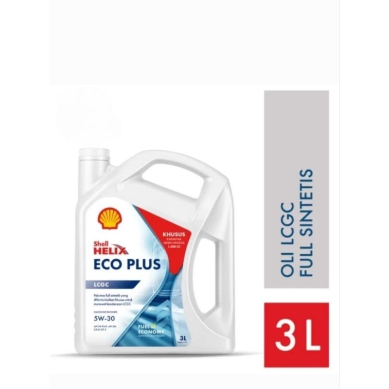 Oli shell Helix Oli Mesin mobil LCGC Shell ECO 5w-30 Kemasan 3 liter