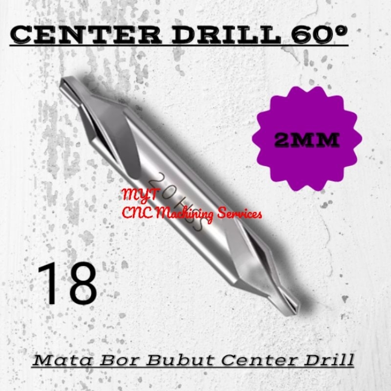 Center Drill Mata Bor Center 2 MM HSS Bor center dril 2×5×37mm derajat 60°