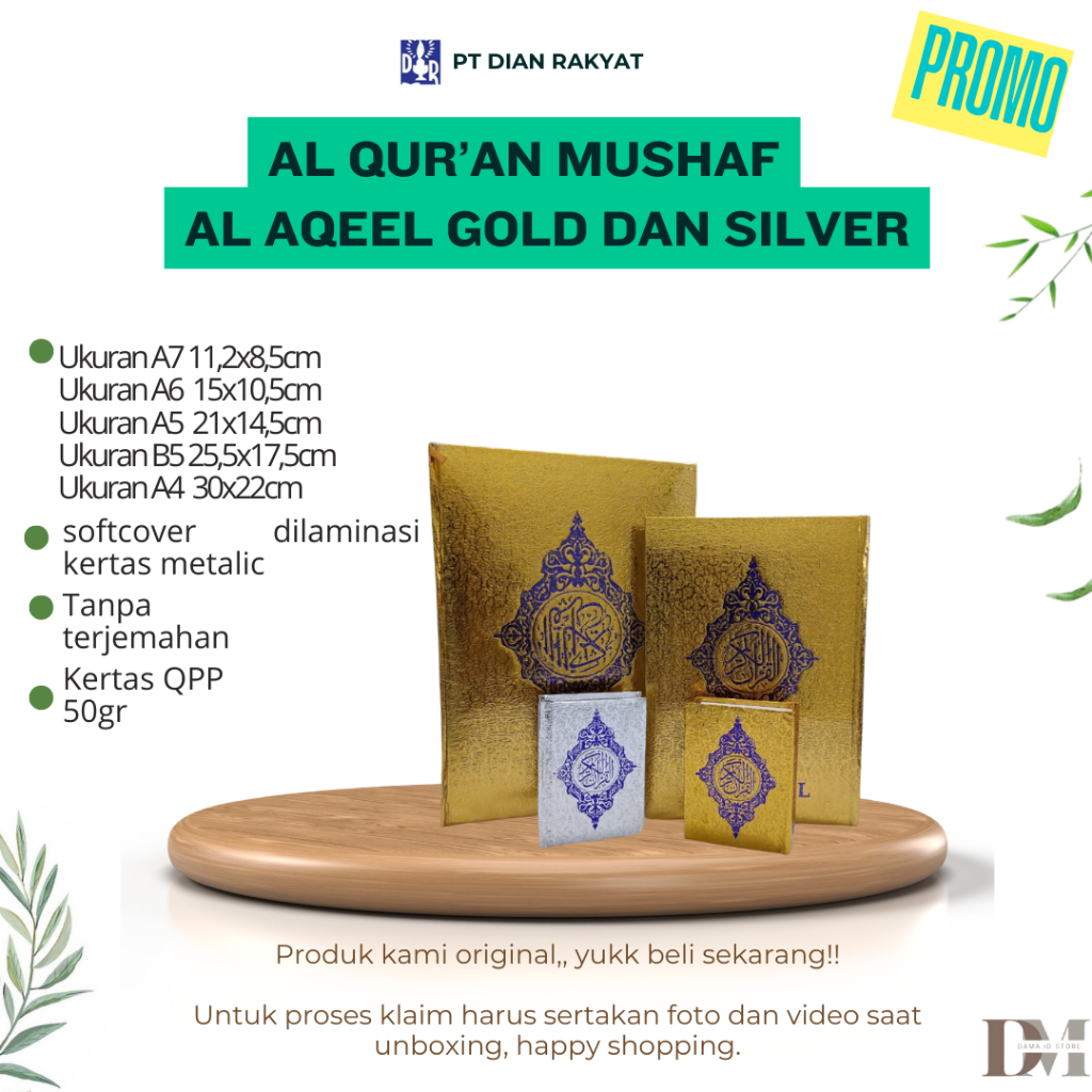 Al Quran Gold Silver Al Aqeel Besar Sedang Kecil