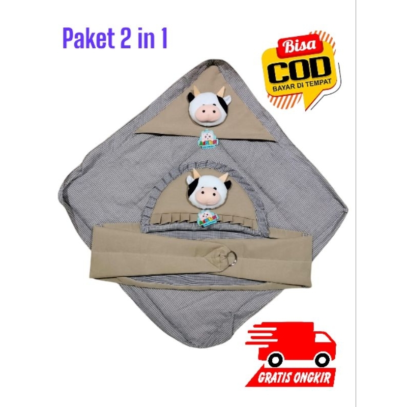 2 IN 1 Selimut Boneka Sapi Dan Gendongan Samping Boneka Sapi Terlaris Perlengkapan Ibu Melahirkan