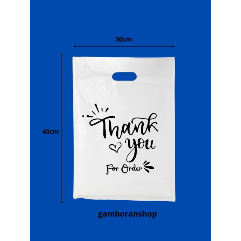 

Plastik sablon motif thanks you (isi 50pcs ukuran 30x40)