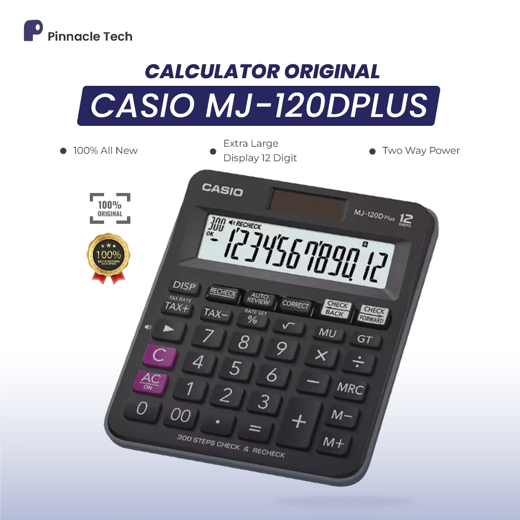 

Kalkulator Casio MJ 120D Plus Check & Correc 12 Digits Original Garansi Resmi