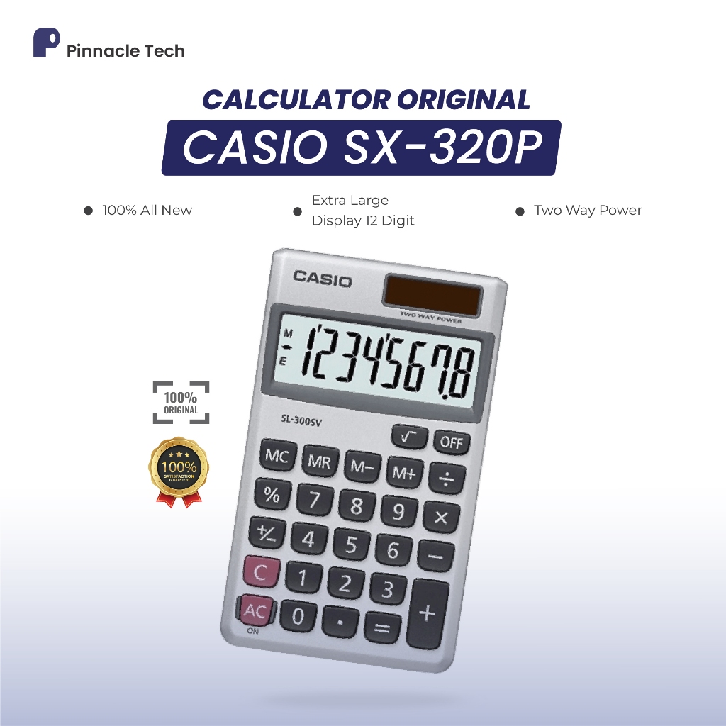 Kalkulator Casio SX-320P Kalkulator Saku Portable 12 Digit mini