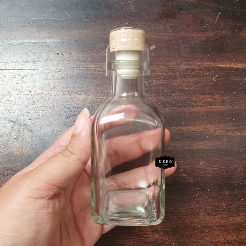 Botol Liquor Kotak 100ml / Botol shot / Botol kemasan minuman / Botol estetik