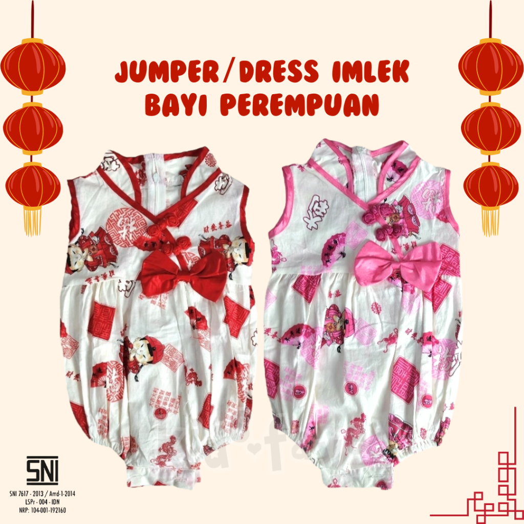 Jumper Dress Baju Imlek / CHEONGSAM Bayi / Dress Sincia Bayi / Baju Imlek Bayi / Qipao Bayi Perempua