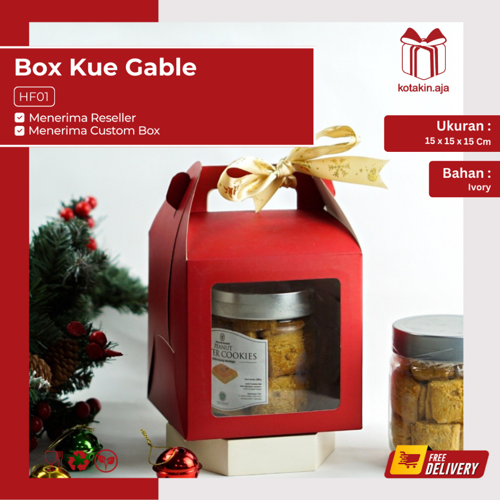 

Box Gable Mika / Box Handle / Box Gable Jingjing / Box Kue / Box Cookies / Box Mika | HF01