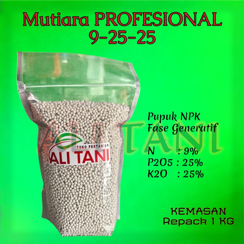 (Repack) MUTIARA PROFESIONAL 9-25-25 Pupuk NPK Fase Pembuahan/Generatif/Pupuk Meroke