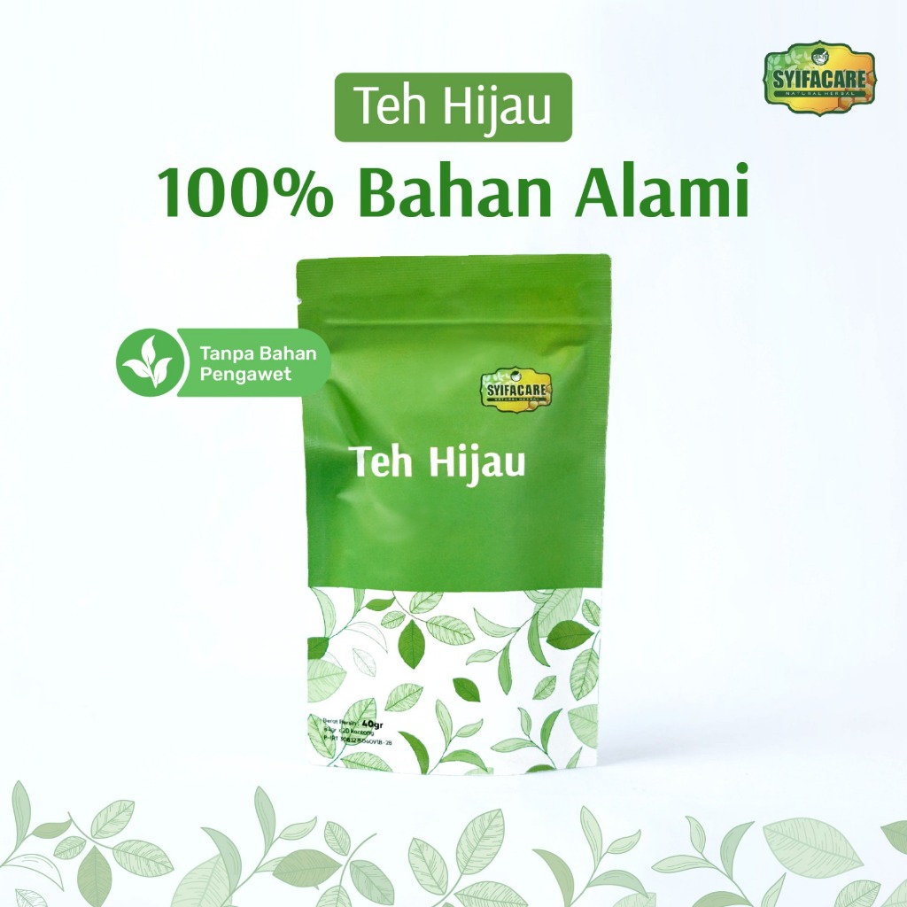 

Teh Hijau Syifacare | Teh Celup 100% Bahan Alami | Teh Diet | Pelangsing Herbal | Imunitas
