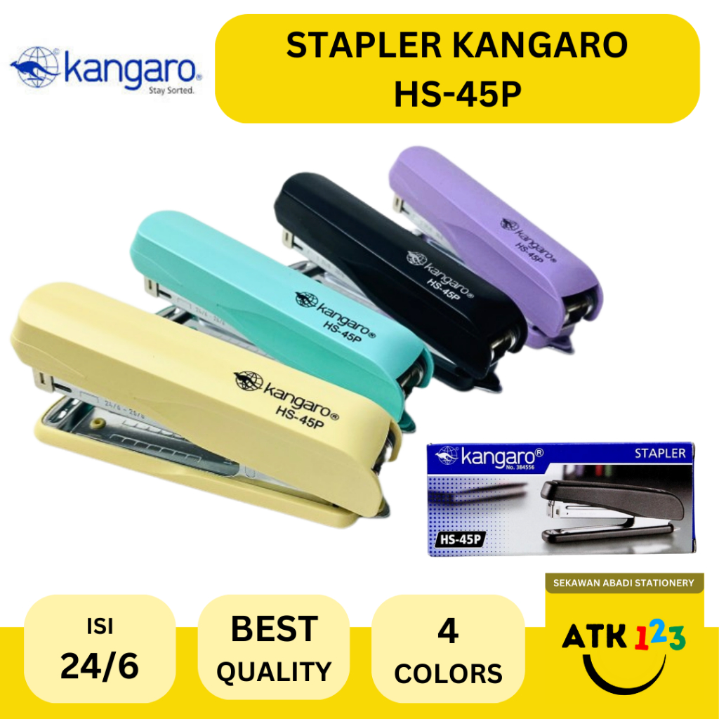 

Stapler Kangaro HS-45P Isi No. 3 - 24/6 Jepretan Pastel Colors
