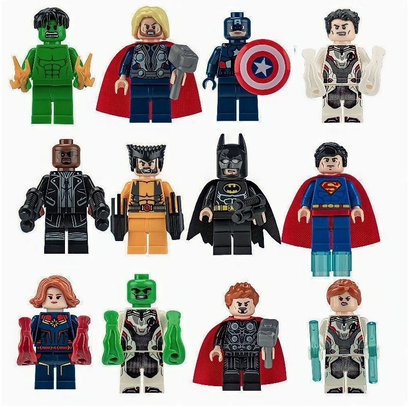 Mini Figure Lego Bricks Susun/Pasang mainan lego superhero
