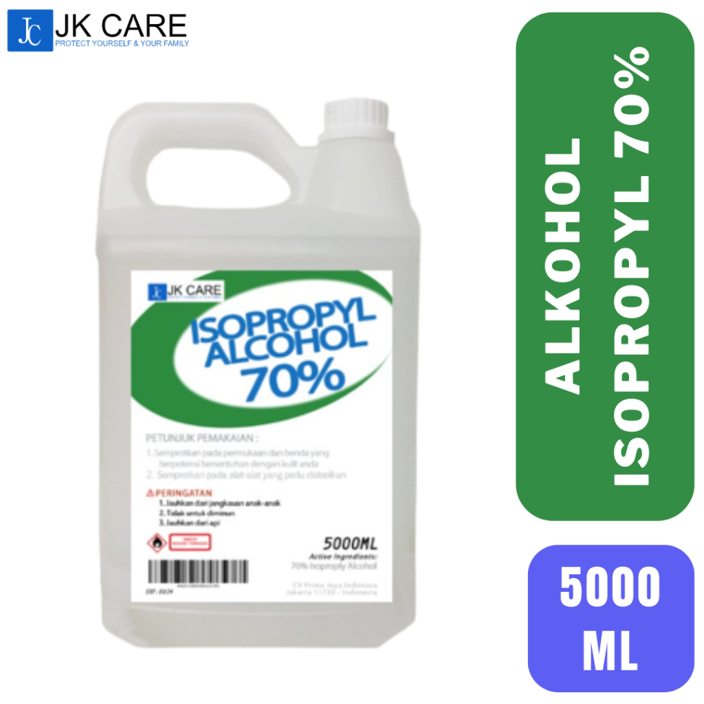 JK Care Isopropyl Alkohol 70% Antiseptik Sanitizer Disinfectant 5 Liter