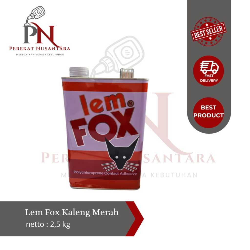 Lem Fox Kaleng Merah Galon 2,5 Kg | Lem HPL Interior & Lem Bekleed Jok Mobil