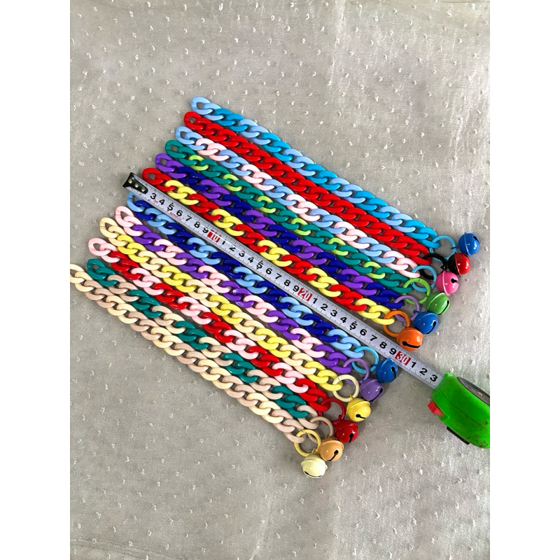 Kalung Kucing Anjing Rantai / Kalung Rantai Kucing Anjing Lonceng 22mm dan Ring Besi Kuat dan Kokoh