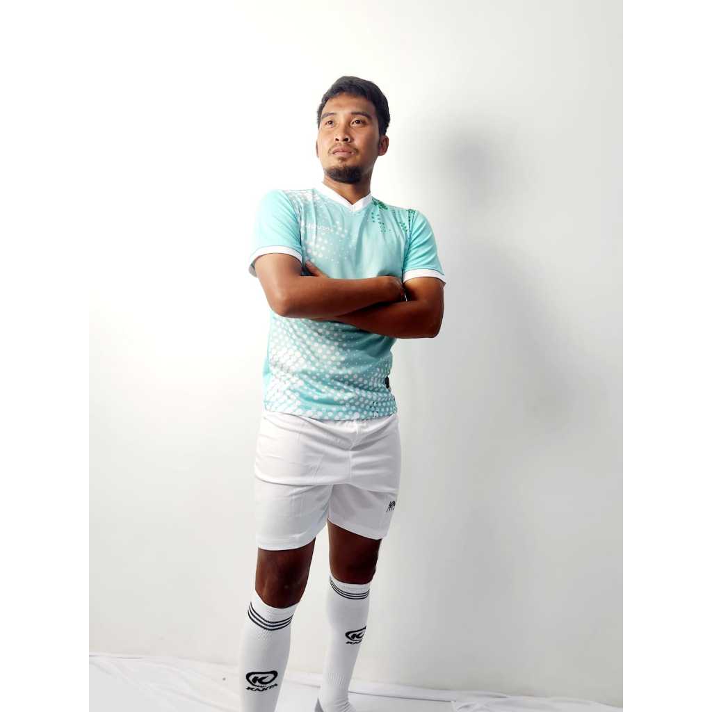 Setelan Jersey Bola Futsal Kanta Apparel Pria Wanita Sport Olahraga Dewasa Warna Putih Hijau Muda