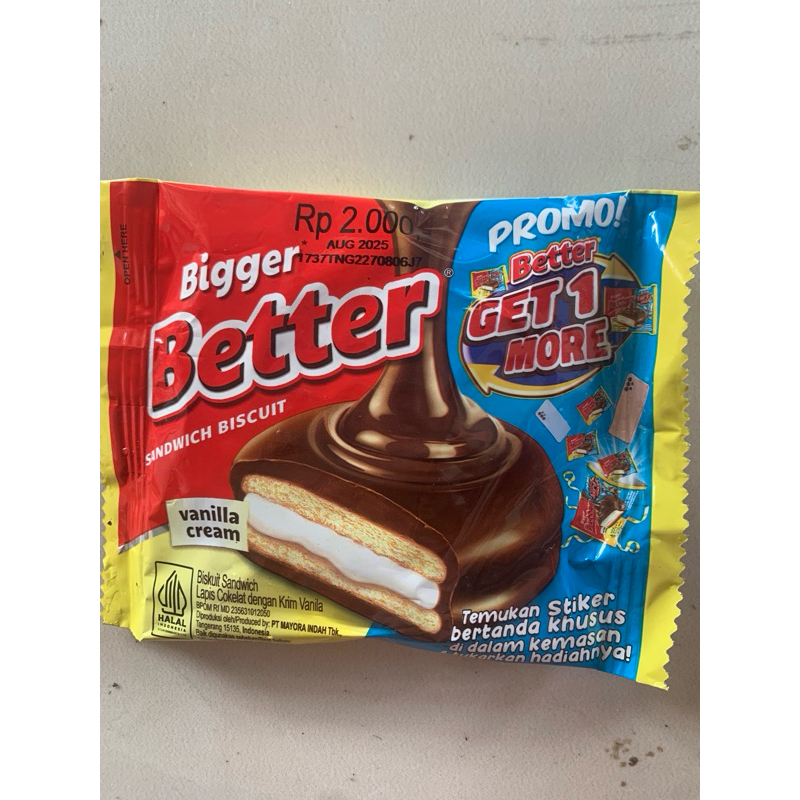 

BETTER Sandwich Biscuit Cream vanilla Renceng 10 x 27 g