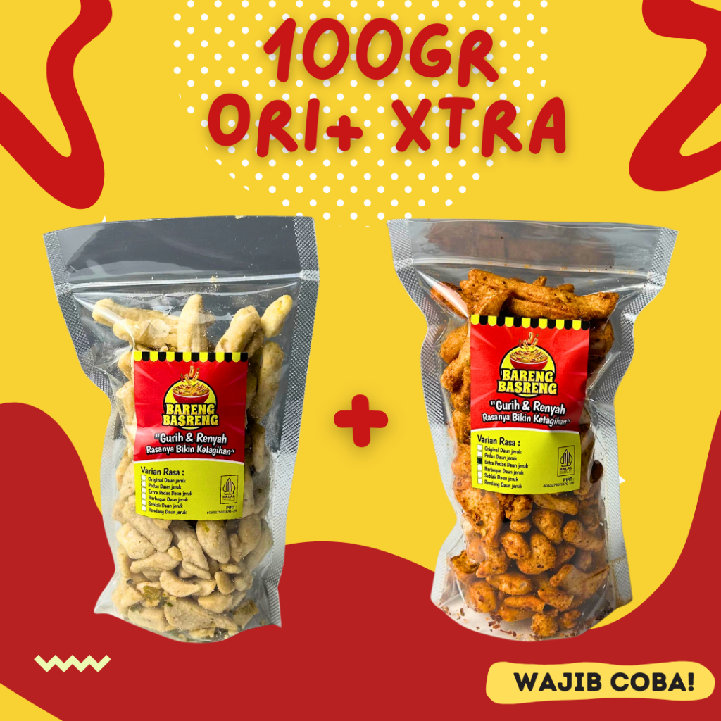 

Combo Basreng Original 100Gr Basreng Xtra Pedas 100Gr Camilan Jajanan Snack Basreng Pedas Daun jeruk