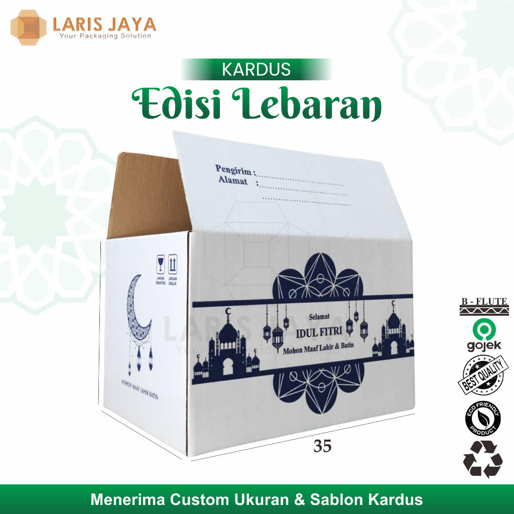 

Box Parcel Lebaran Idul Fitri 35 x 25 x 23 cm /Sablon Bedug/Sablon Bulan