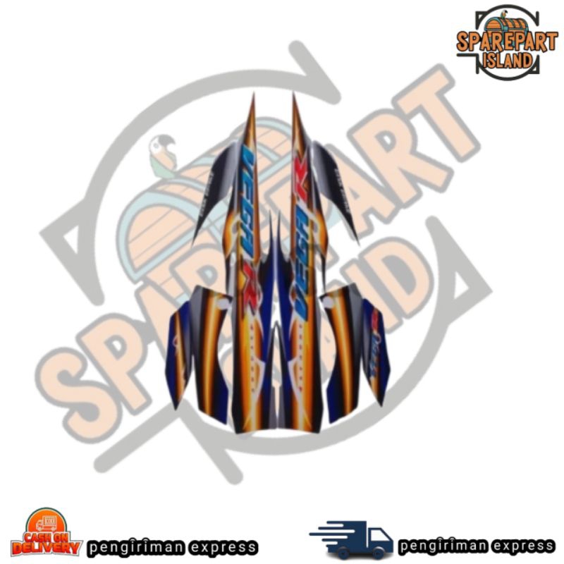 STRIPING MOTOR VEGA R NEW HITAM SILVER - STIKER VEGA R NEW HITAM STRIP SILVER