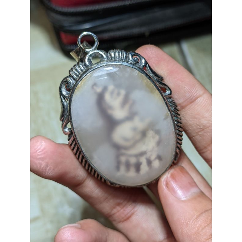 Stone Javanese Liontin batu akik motif semar