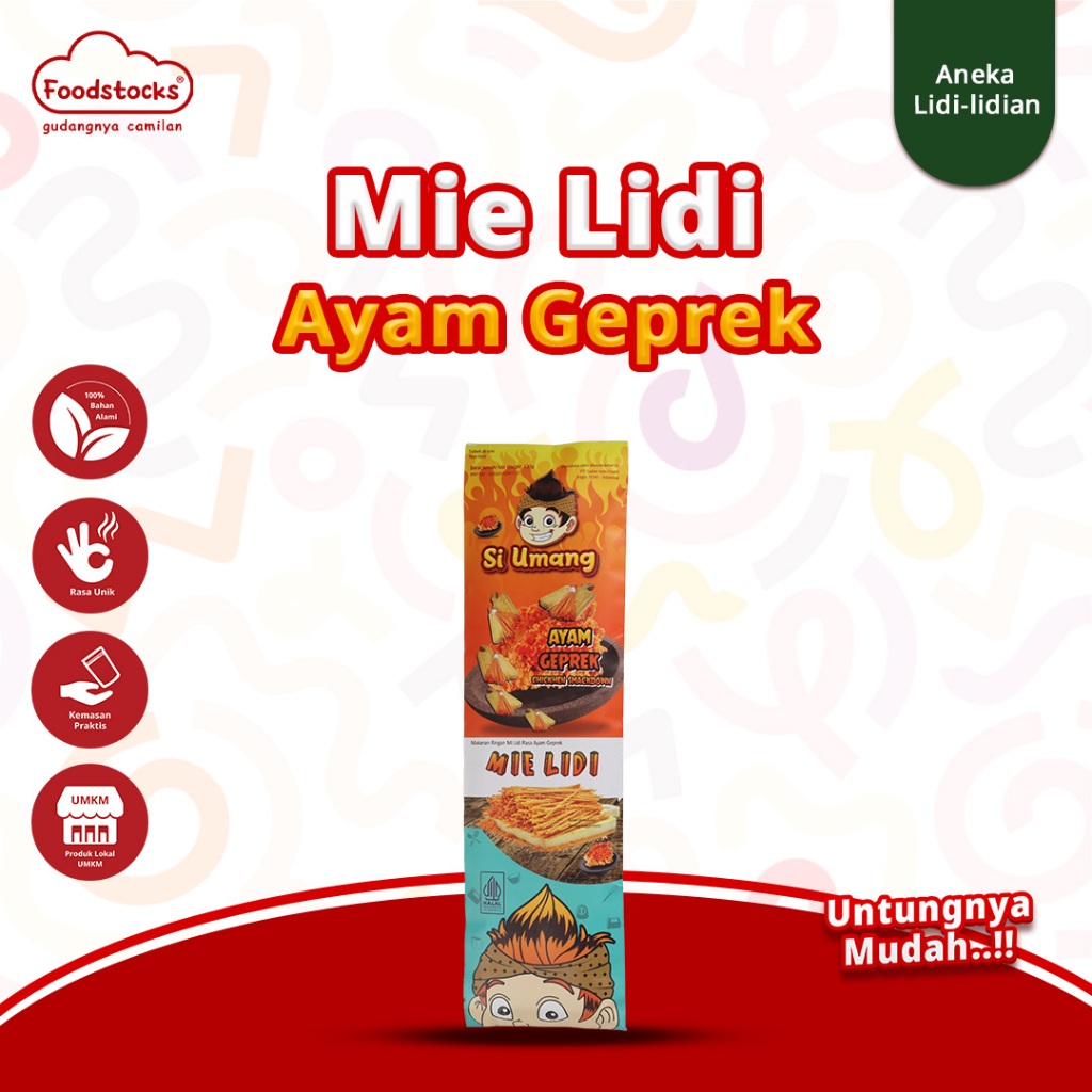 

Si Umang Cemilan Sapu Lidi 130g - Ayam Geprek