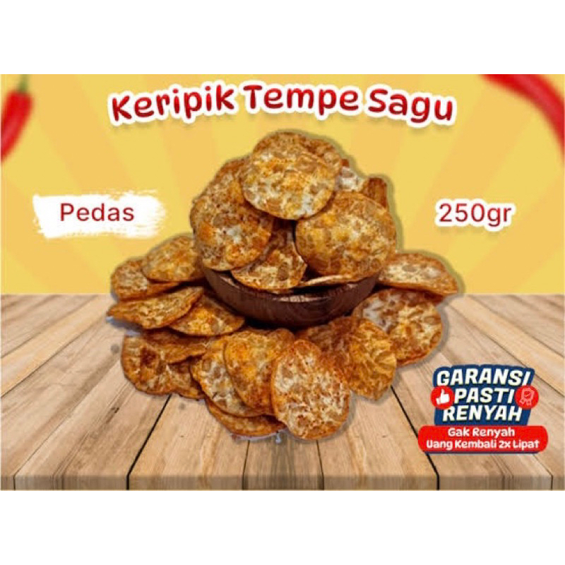 

KERIPIK TEMPE SAGU CRISPY PEDAS 500gr