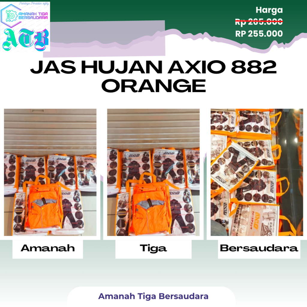 Jas Hujan Axio 882 Original / Mantel Axio / Rain Coat Axio Orange