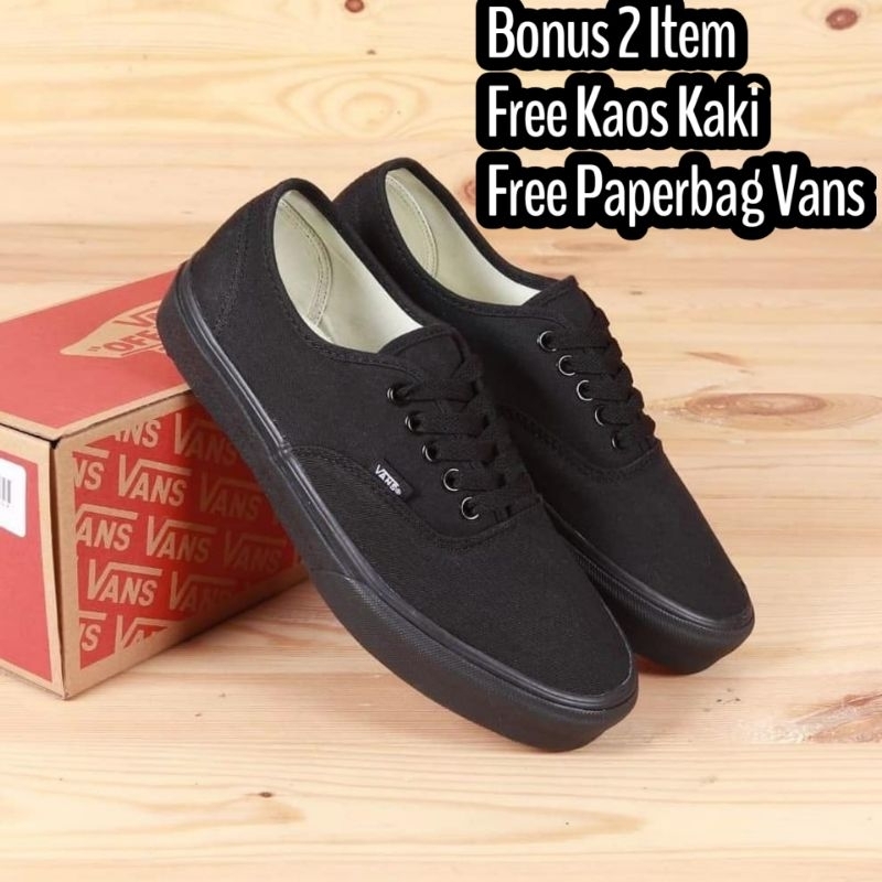 Sepatu Sneakers Autentic Hitam Pria dan Wanita Premium Impor - Sepatu Autentic Premium - Sepatu Aute