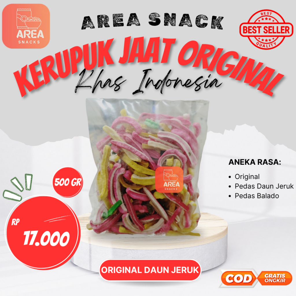 

KERUPUK SEBLAK JAAT BETON ORIGINAL 500 gr 500gram DAUN JERUK/ORIGINAL DAUN JERUK 500 gram