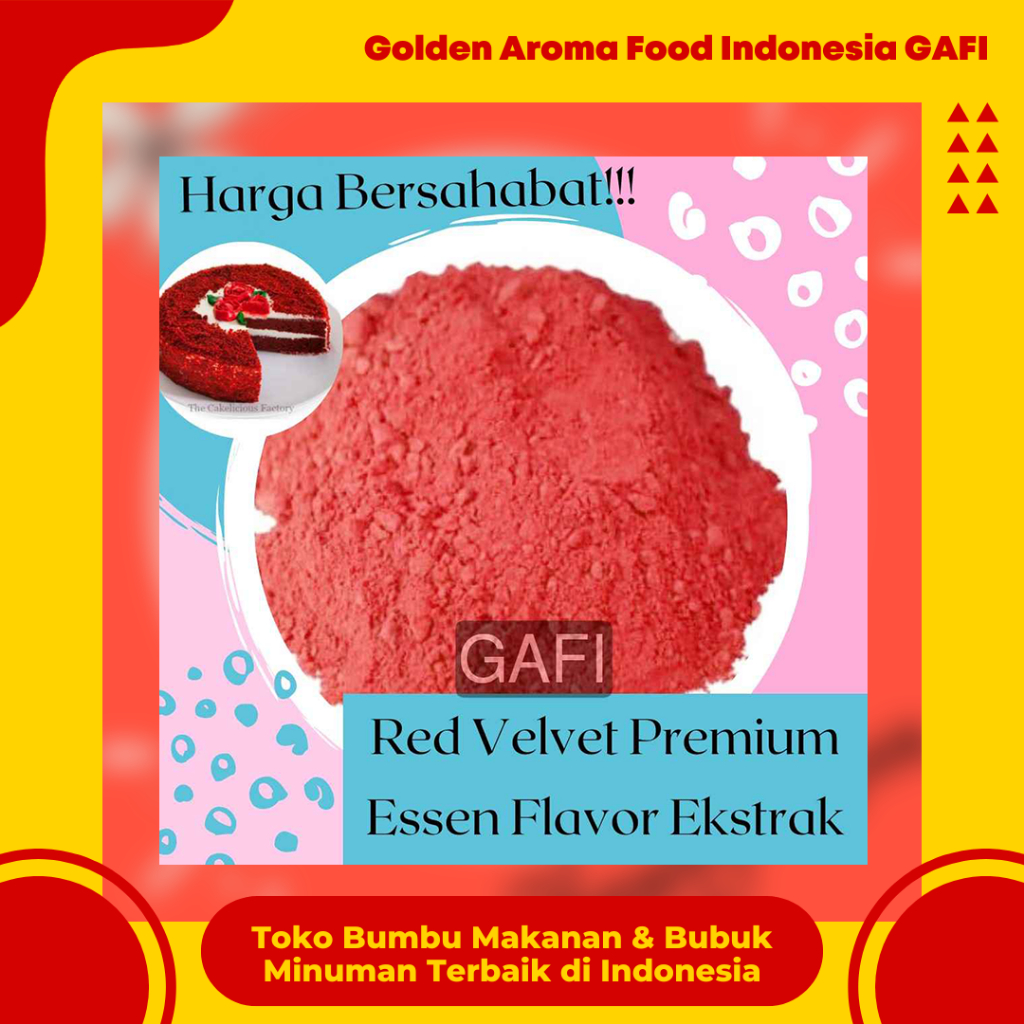 

GAFI Food Bubuk Red Velvet Premium Pure Efe Murni Essen Flavour Ekstrak 500 Gram Serbuk Pure Plain Essence Flavor Extract Powder 1/2 Kg