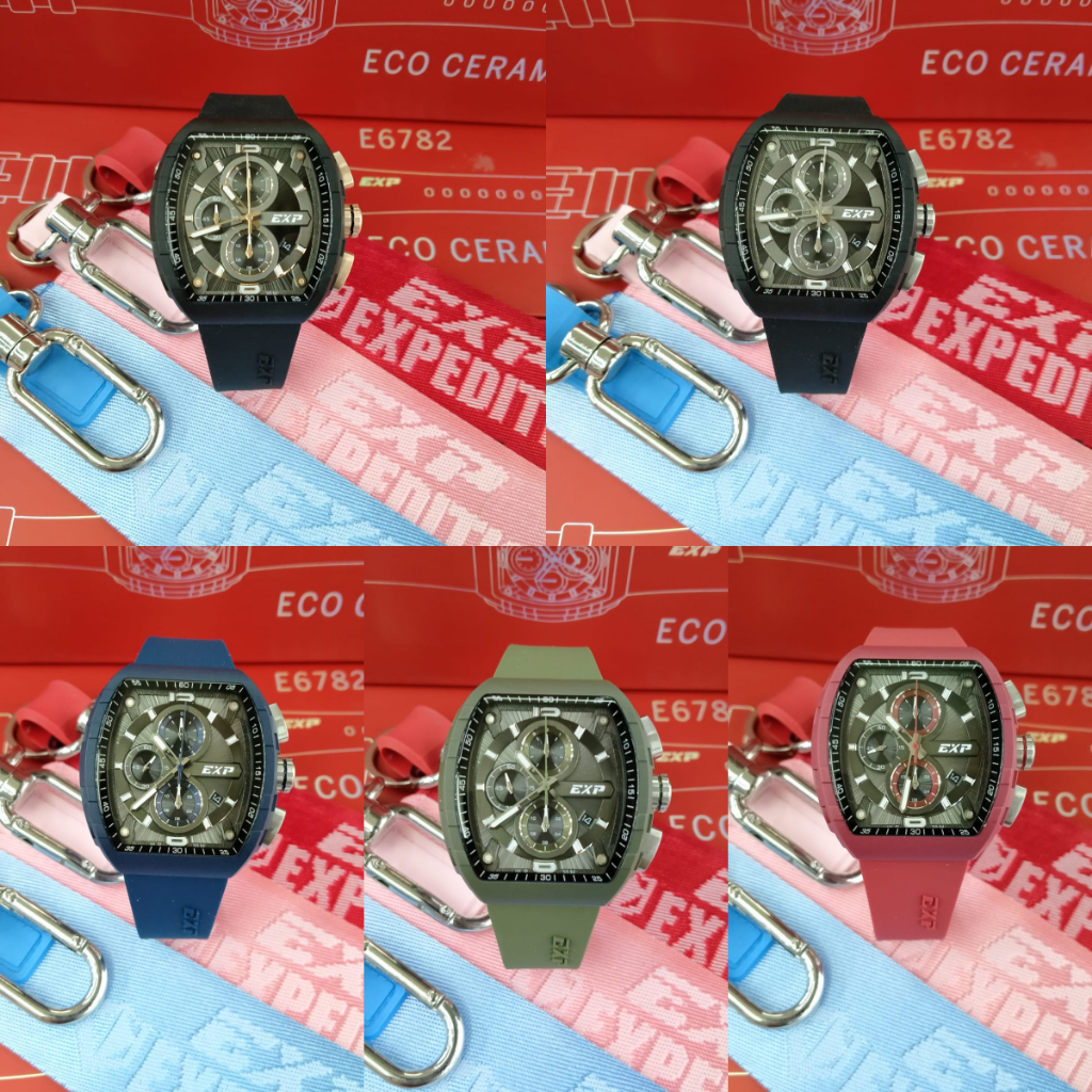 Jam Tangan Pria Expedition E6782 / EXP 6782 Original Garansi Resmi 1 Tahun - Tali Rubber