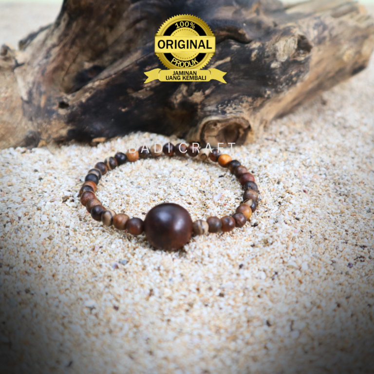 Gelang Tasbih Kayu Gaharu ramin ASLI Wangi Kalimantan kualitas SUPER motif Zebra 33 Butir Pria Wanit