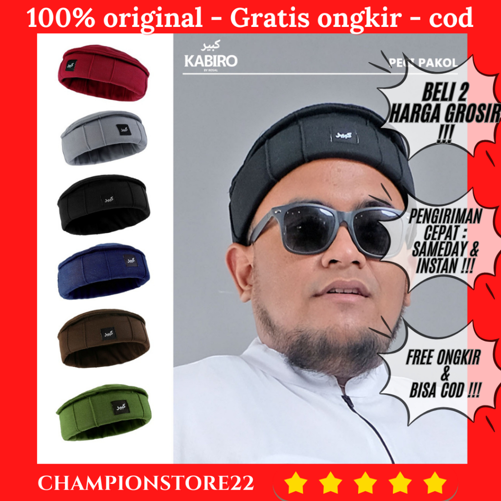 Peci Pakol Kabiro Rosal Hat Big Size Unik Keren Taliban Kopiah Lipat