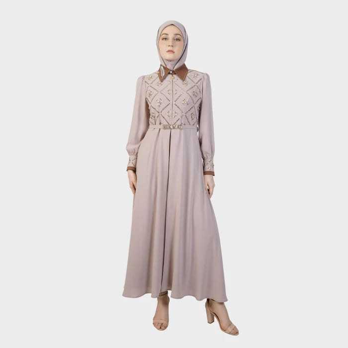 Hikmat A3829 Abaya Warna White,Brown & Black